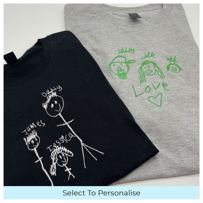 Father's Day men's t-shirt personalised kids drawing