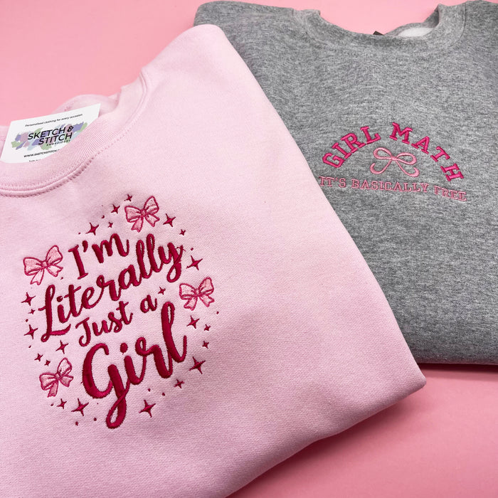 Adult sweatshirt girl math slogan