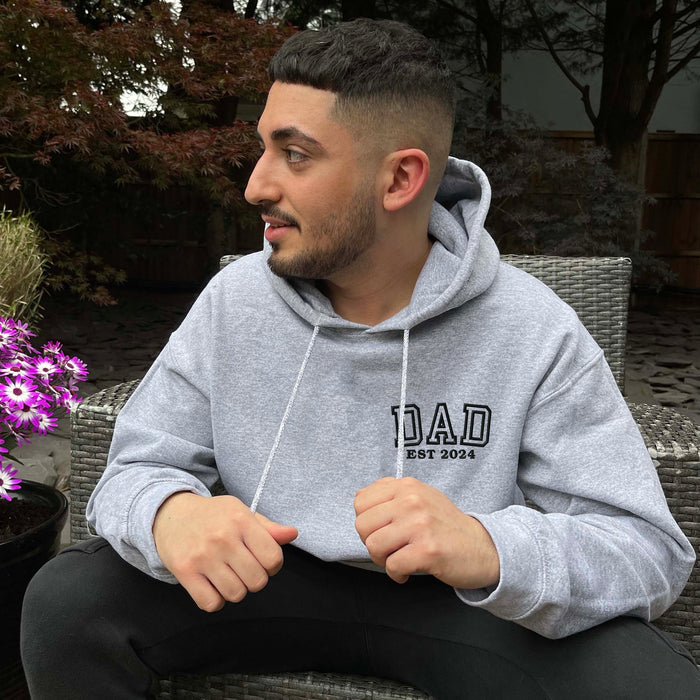 Men's hoodie personalised Dad est date