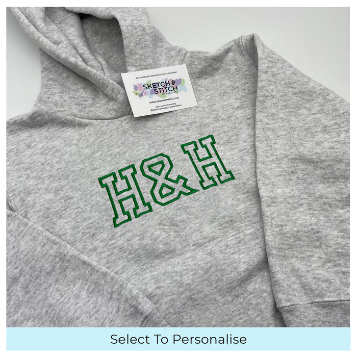 Kids hoodie personalised text or initials
