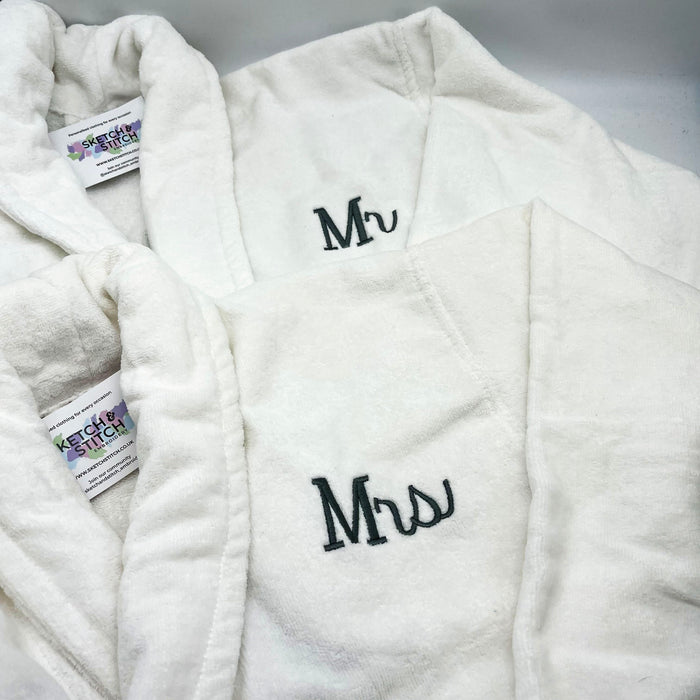 Matching Mr and Mrs luxury white dressing gowns