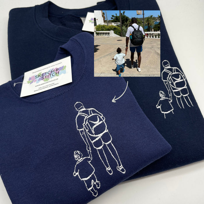 Kids sweatshirt personalised photo outline
