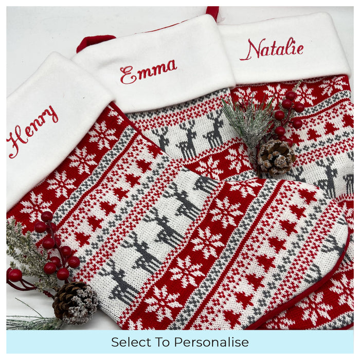 Personalised Reindeer Christmas Stockings