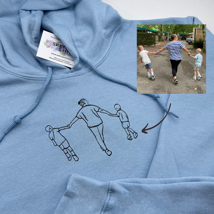 Father's Day Men's hoodie personalised photo outline