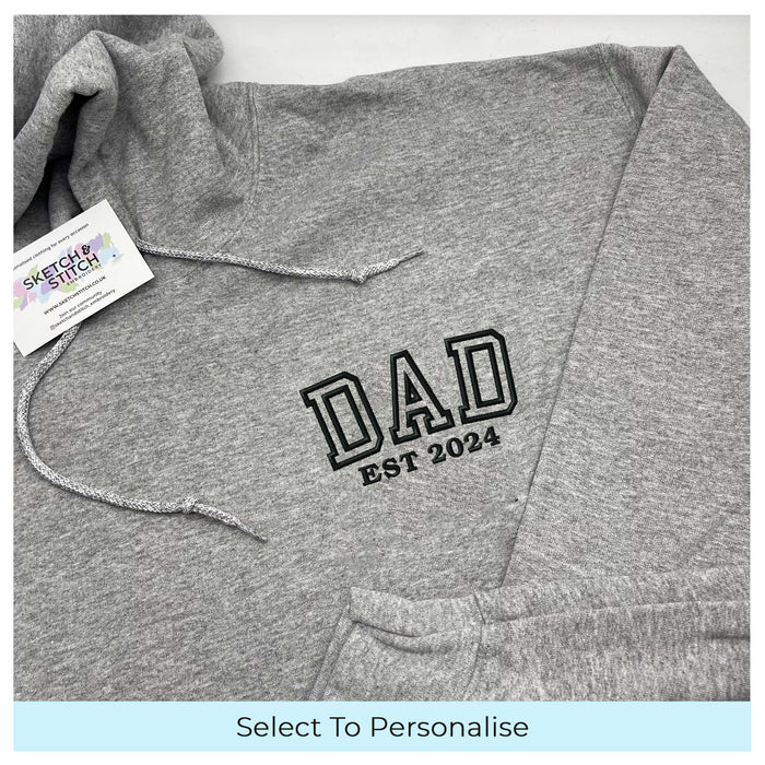 Men's hoodie personalised Dad est date