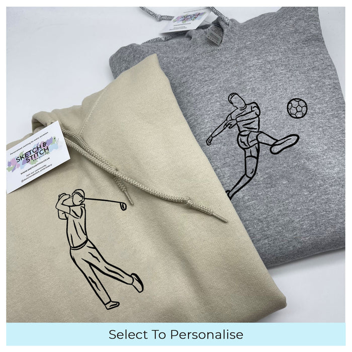 Adult hoodie personalised hobby photo outline