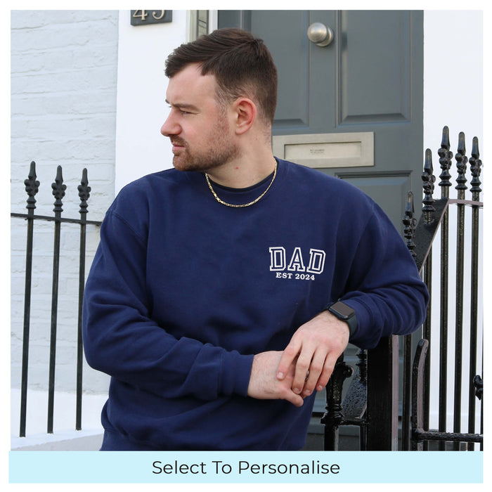 Men's sweatshirt personalised Dad est date