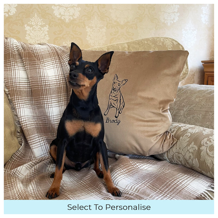 Personalised dog photo outline cushion