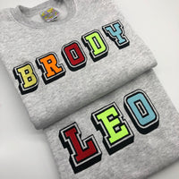 Kids sweatshirt personalised 3D text or initials