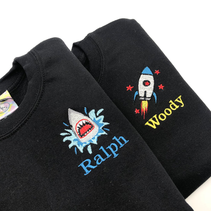 Kids sweatshirt personalised illustration