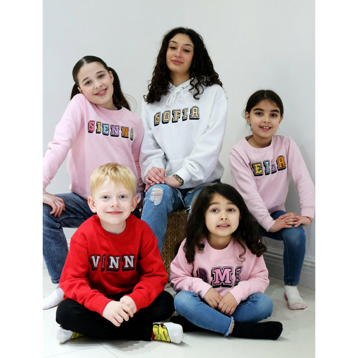 Kids sweatshirt personalised 3D text or initials