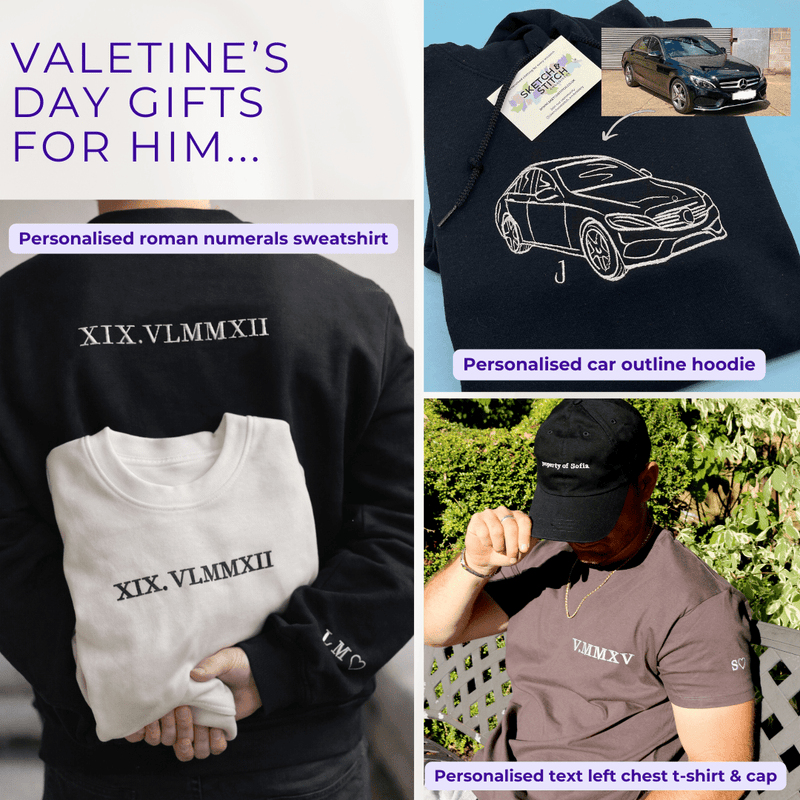 Custom Made Valentine’s Day Gifts for Him - Sketch & Stitch