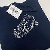 Adult hoodie personalised car and motorbike photo outline