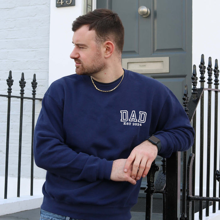Men's sweatshirt personalised Dad est date