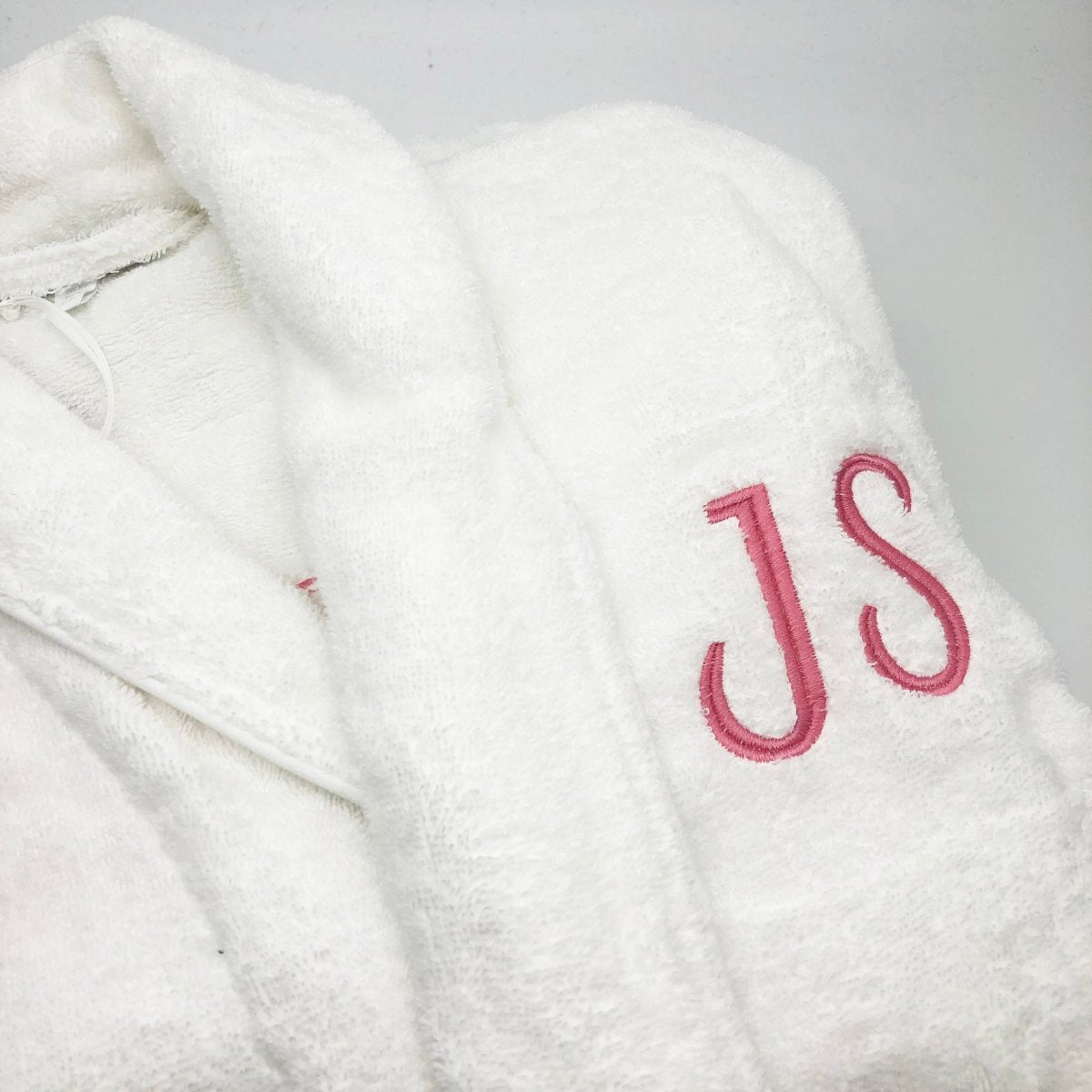 Luxury white dressing gown personalised initials and name