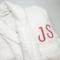 Luxury white dressing gown personalised initials and name