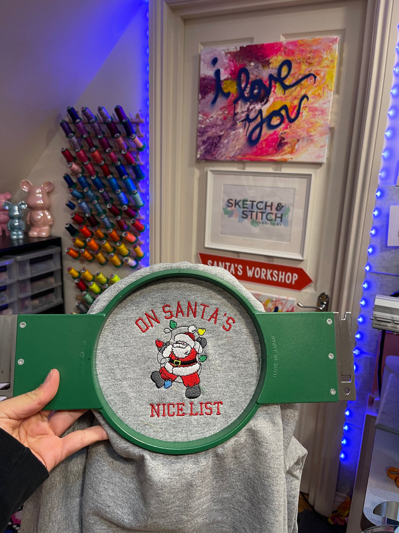Adult sweatshirt Christmas Santa's list - left chest