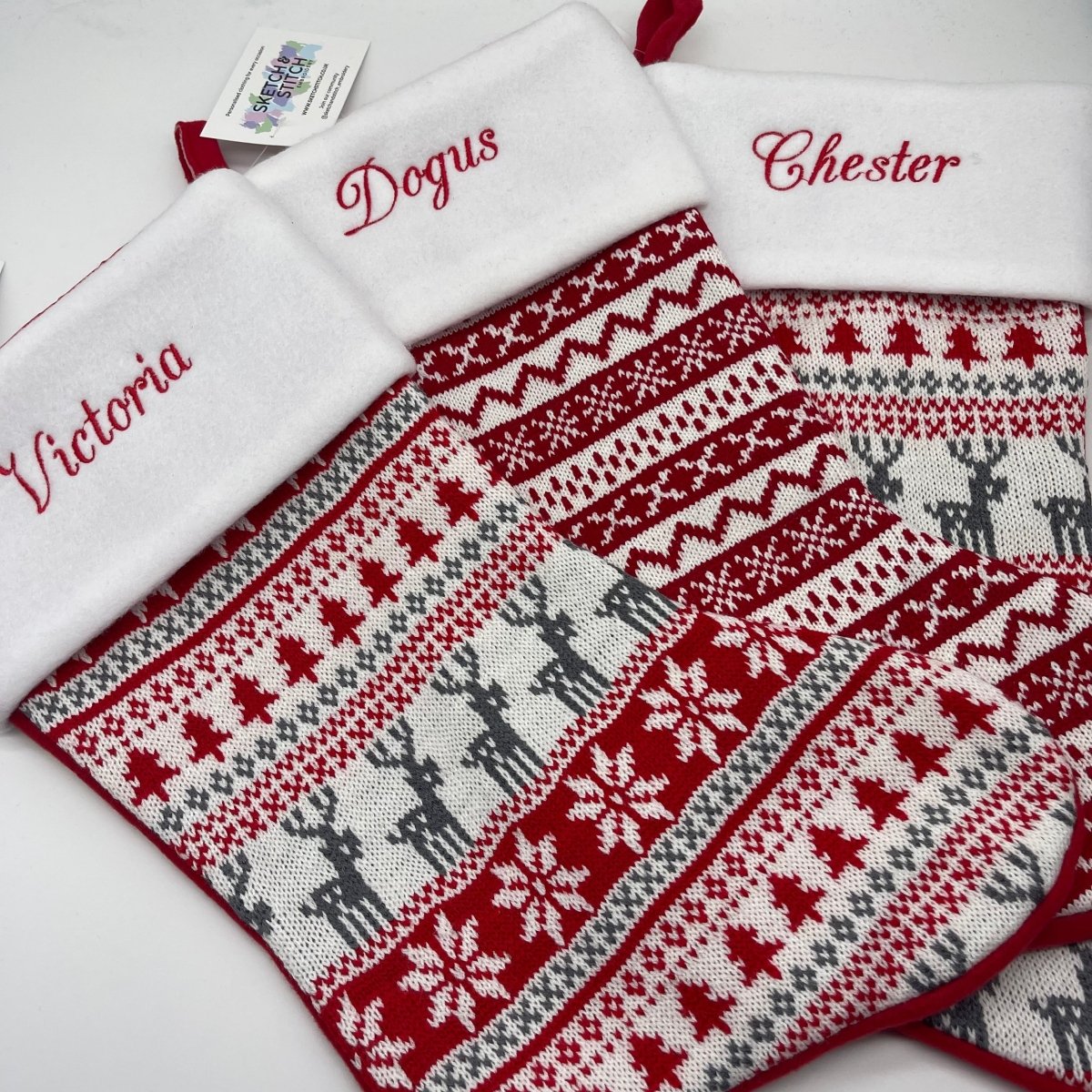 Personalised Reindeer Christmas Stockings