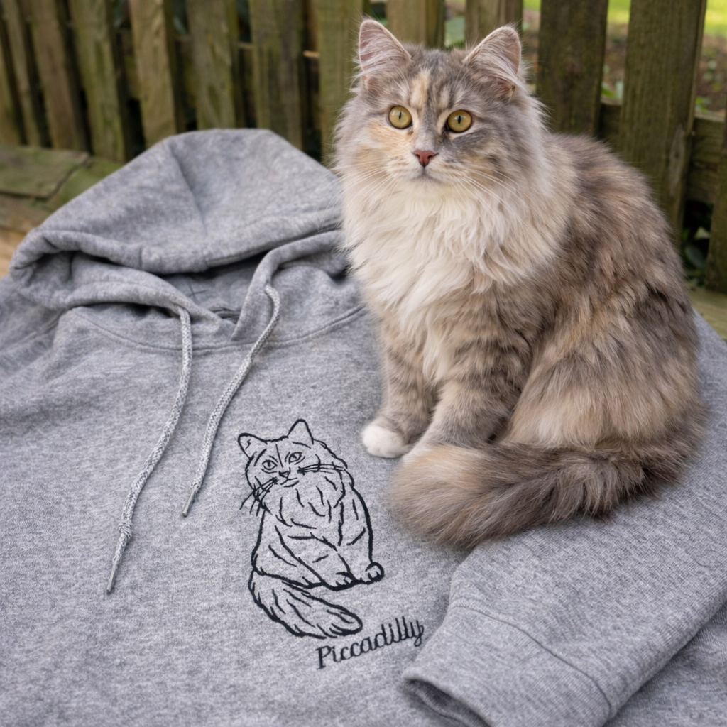 Adult hoodie personalised pet outline