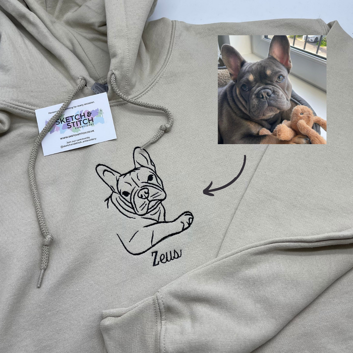 Adult hoodie personalised pet outline