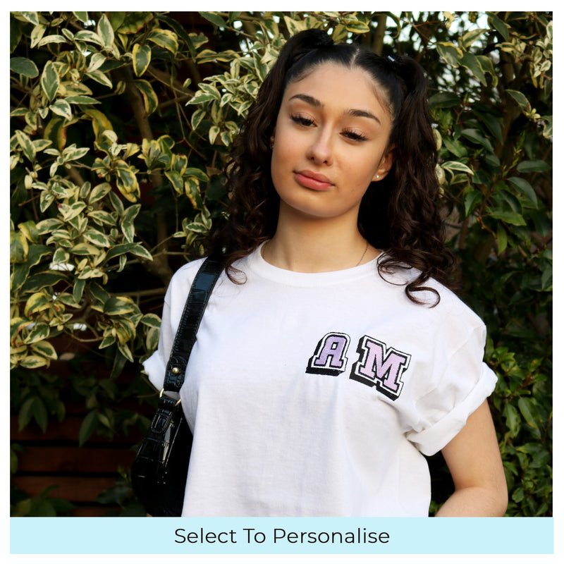 Adult t-shirt personalised 3D text or initials