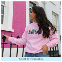 Adult sweatshirt personalised 3D text or initials