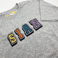 Adult t-shirt personalised 3D text or initials