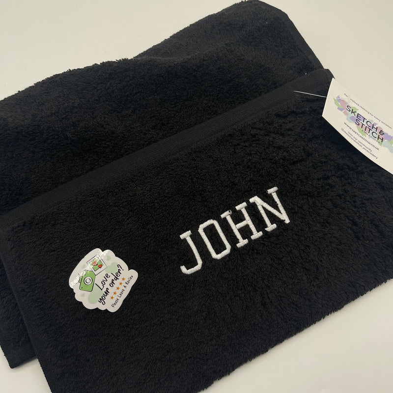 Gym towel personalised text
