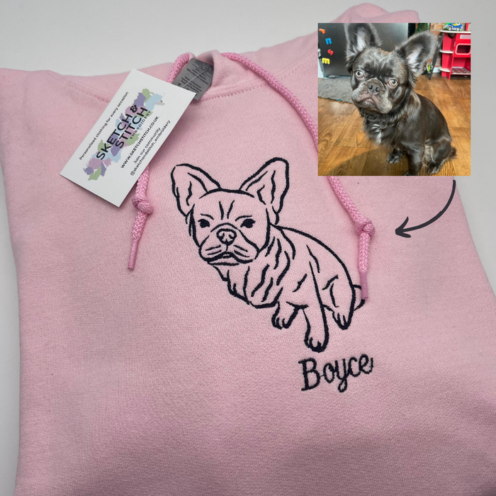 Adult hoodie personalised dog outline