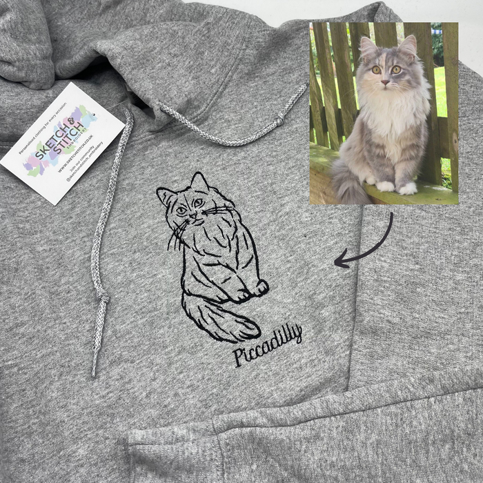 Adult hoodie personalised pet outline