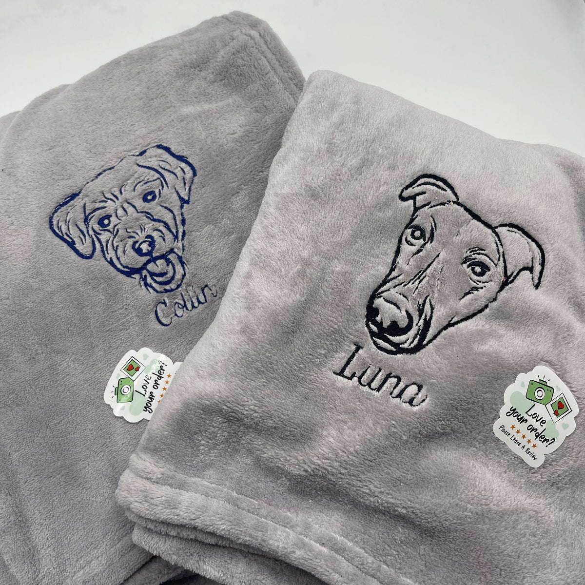 Personalised pet photo outline blanket