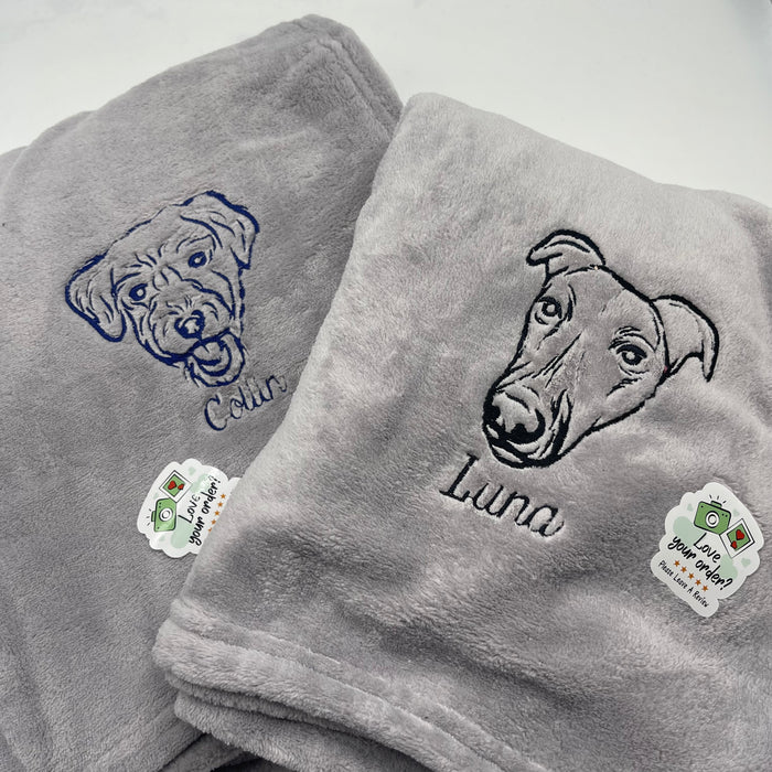 Personalised pet photo outline blanket