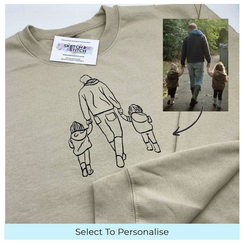 Father's Day Men's personalised photo outline sweatshirt