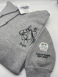 Adult sweatshirt personalised pet portrait outline - left chest