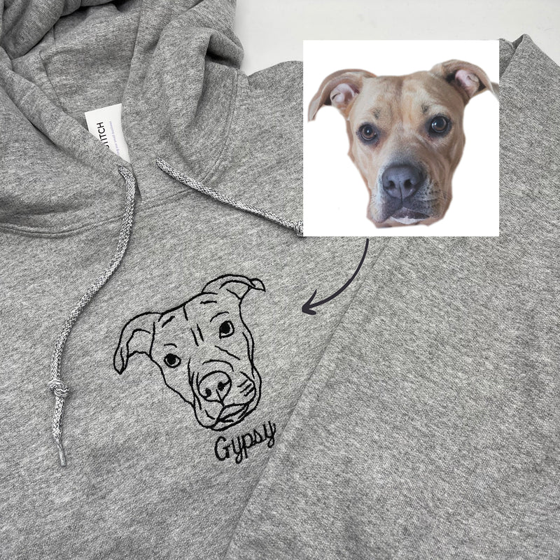 Adult Hoodie Pet Outline Stitch - Upload your photo