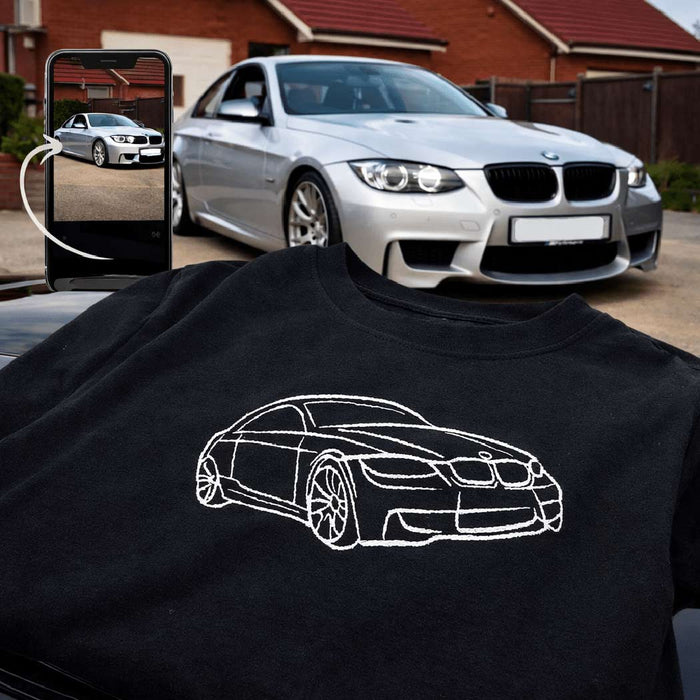 Adult sweatshirt personalised car and motorbike photo outline - Sketch & Stitch