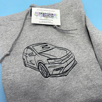 Adult hoodie personalised car and motorbike photo outline