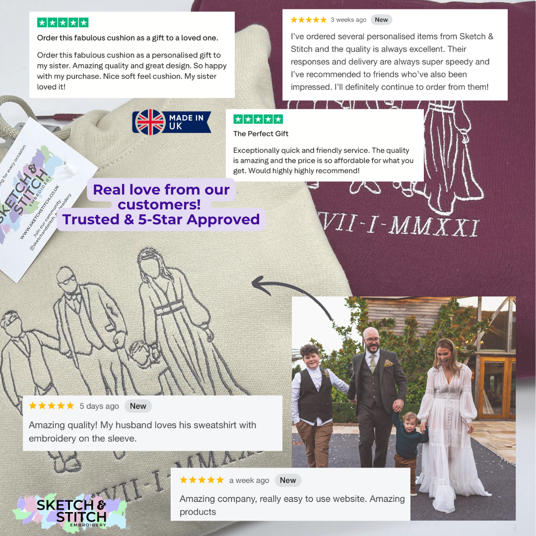 Valentine's Day gift adult hoodie personalised portrait outline - left chest