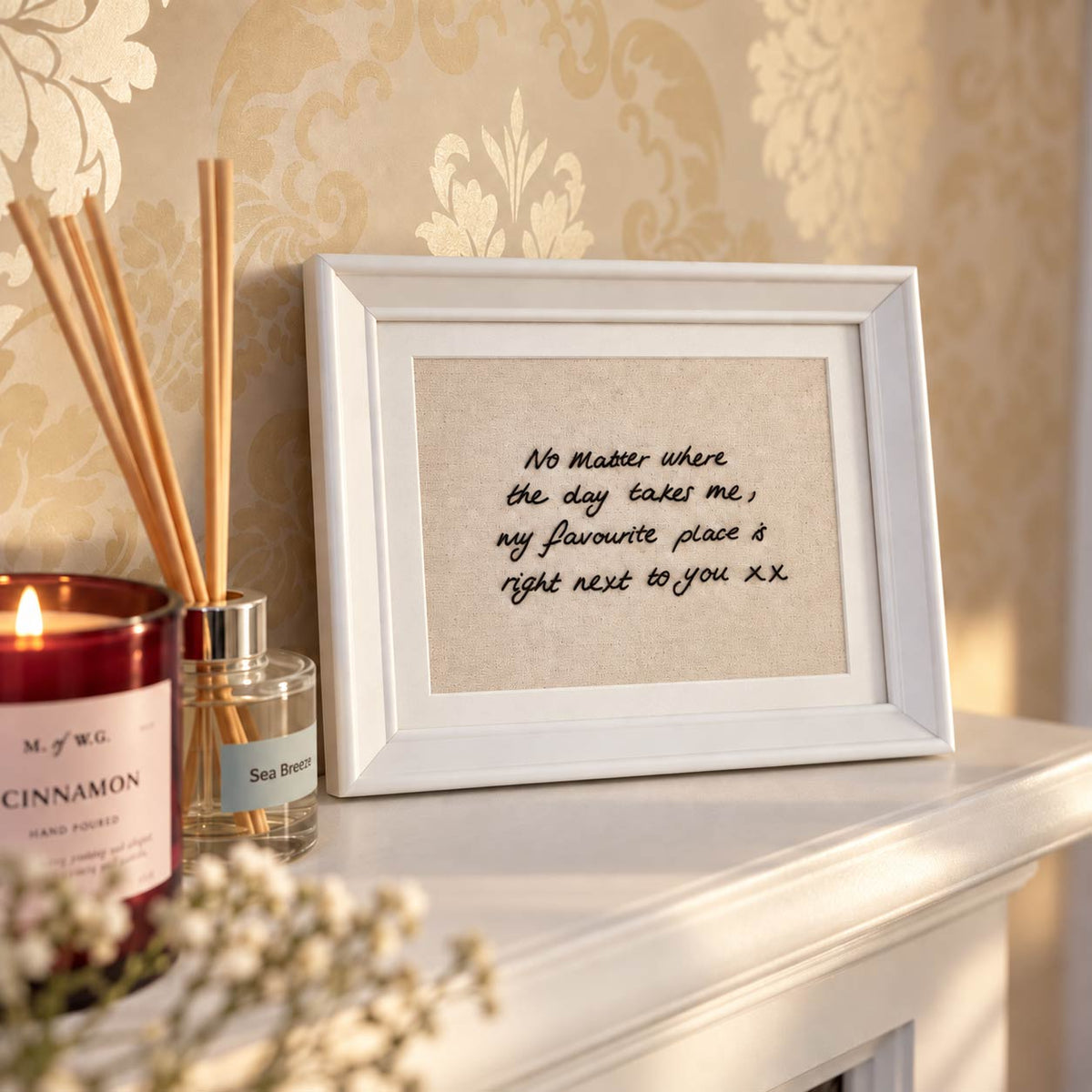 Personalised handwriting embroidery frame
