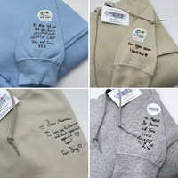 Adult sweatshirt personalised handwriting message