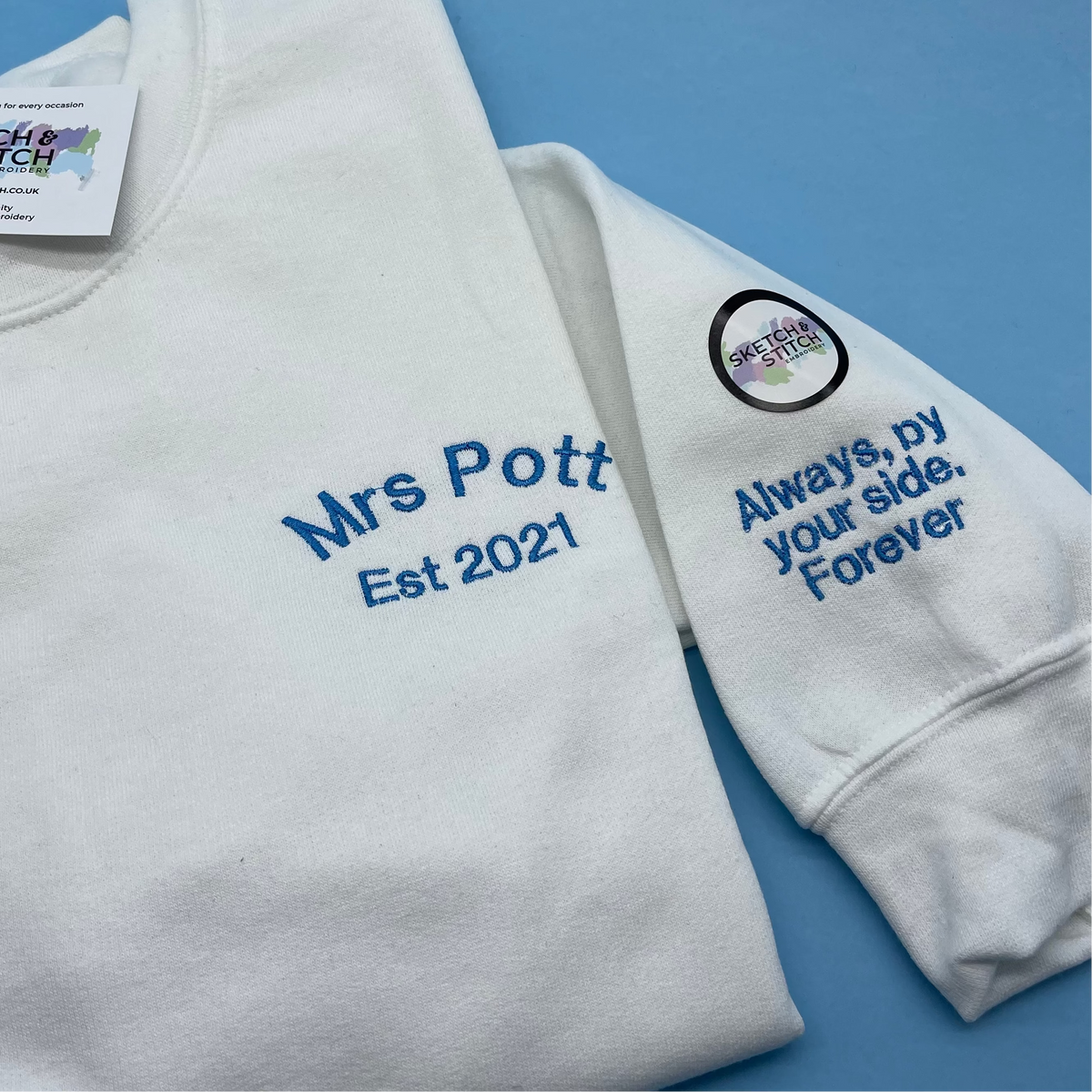 Adult sweatshirt personalised est wedding date