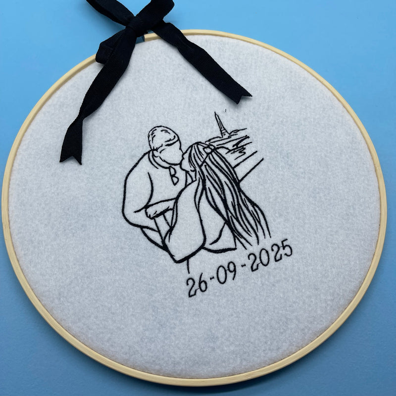 Personalised photo outline wall hanging