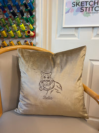 Personalised photo outline pet cushion