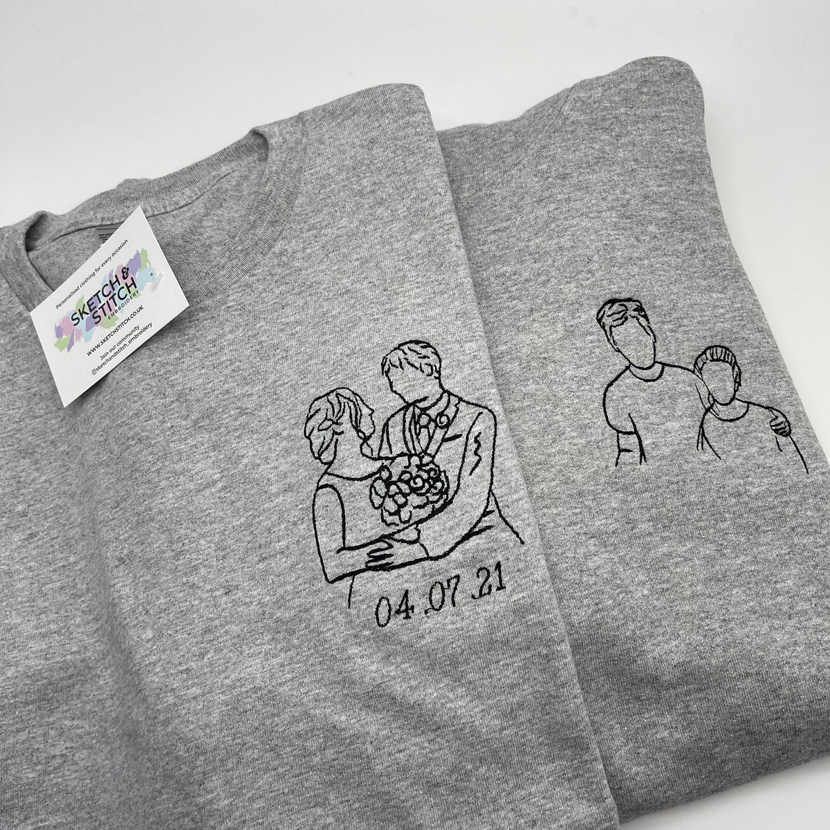 Wedding Personalised Portrait Sweatshirt. The ultimate customised gifts for birthday, personalised gifts for boyfriend and anniversary gifts.