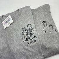 Wedding Personalised Portrait Sweatshirt. The ultimate customised gifts for birthday, personalised gifts for boyfriend and anniversary gifts.