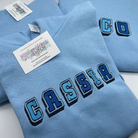 Kids hoodie personalised 3D text or initials