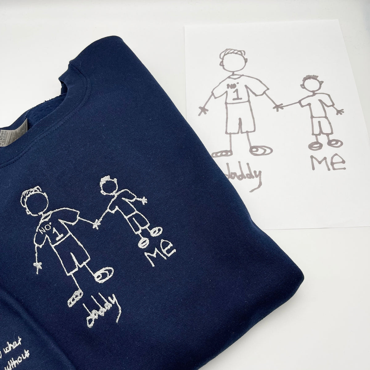 Navy Kids Drawing Hoodie Upload Your Very Own Image, personalised birthday gifts
