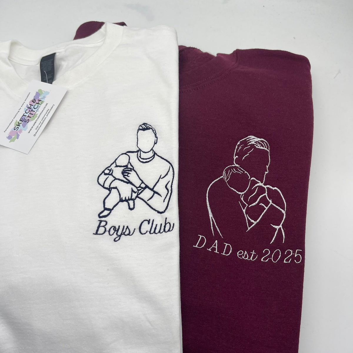 Adult t-shirt personalised portrait outline - left chest