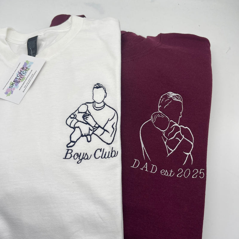 Adult t-shirt personalised portrait outline - left chest