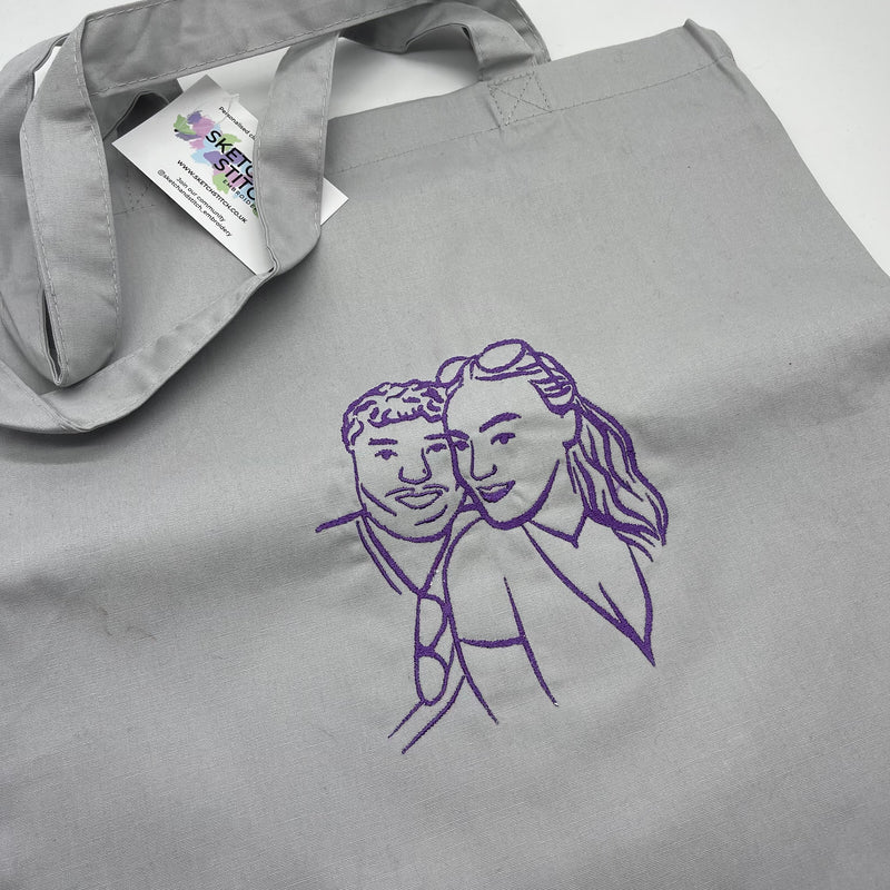 Tote bag personalised photo outline